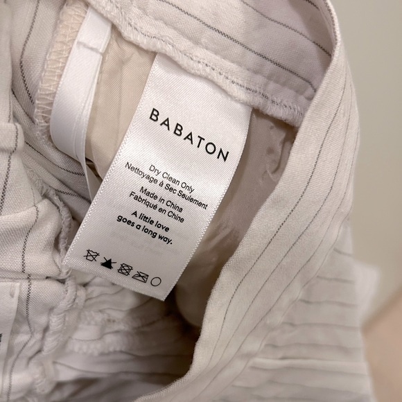 NWOT Aritzia Babaton Conan Linen Pants, Cropped, Stripped Dress Pant, classic - Picture 13 of 14